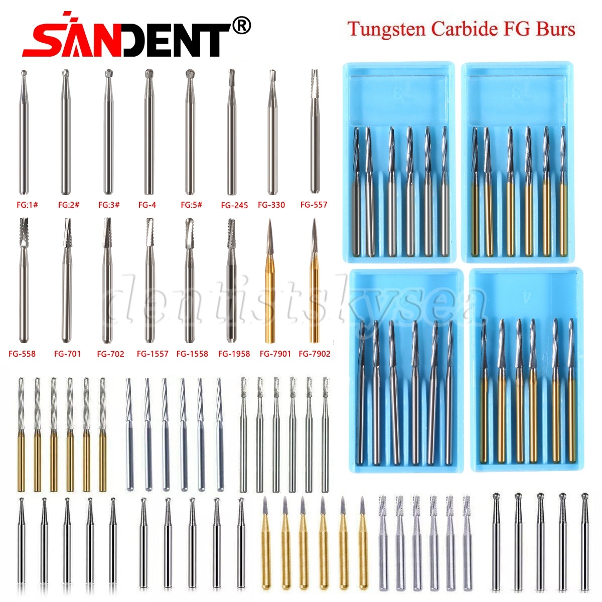 High Speed Regular/Surgical FG/Endo/Zekrya Round Tungsten Carbide Burs Dental