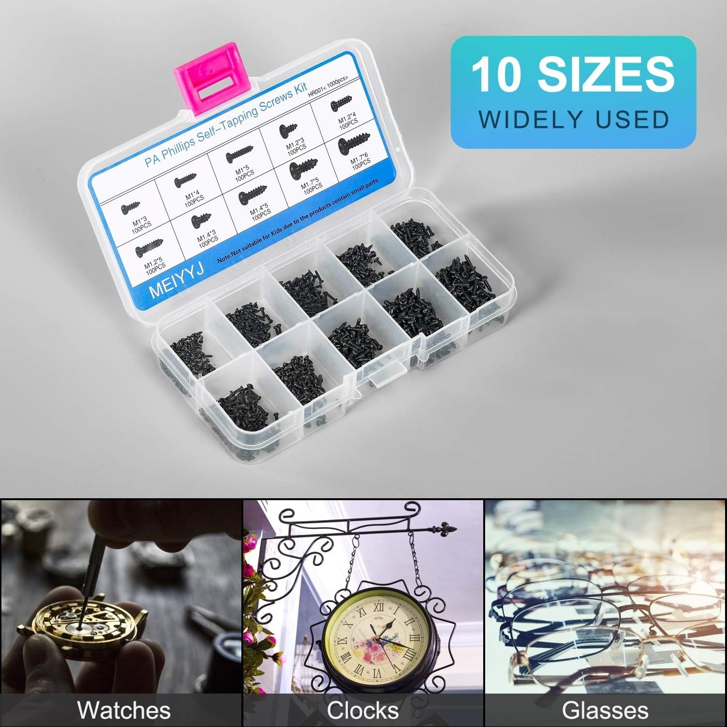 Essential 1000-Piece Phillips Micro Screws Assortment – Perfect for DIY Projects