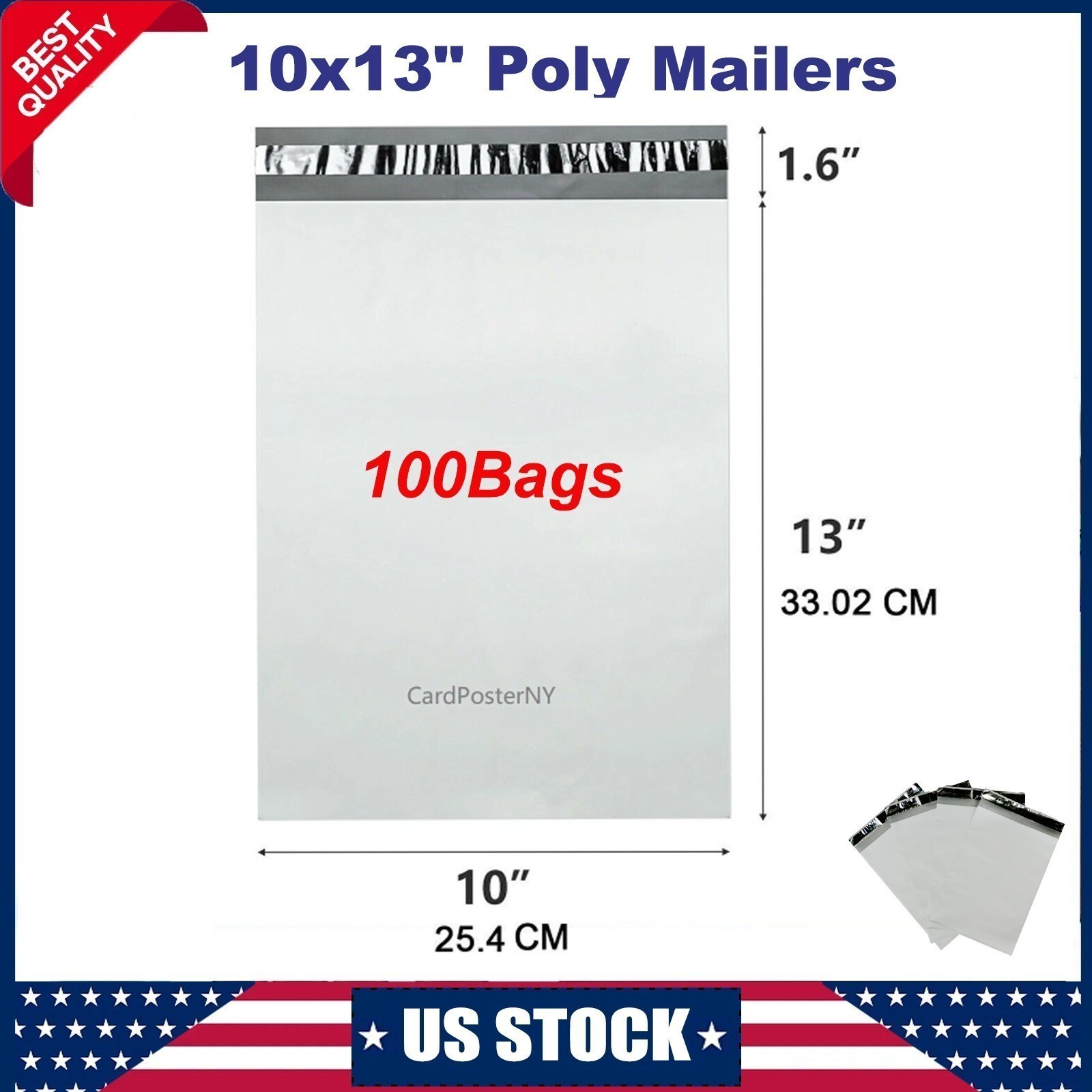 100PCS Poly Mailers Self Sealing Shipping Envelopes Plastic Mailing Bags 10×13”