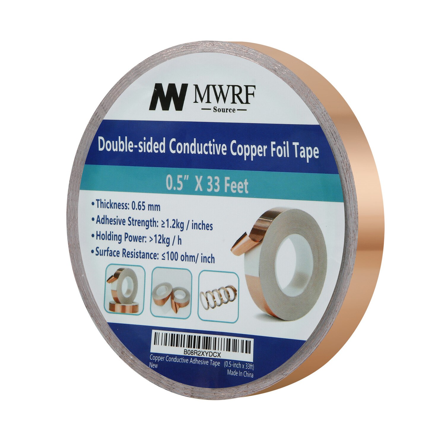 0.5″ x 33 feet Copper Foil Tape Conductive EMI Shielding; US Stock Fast Ship