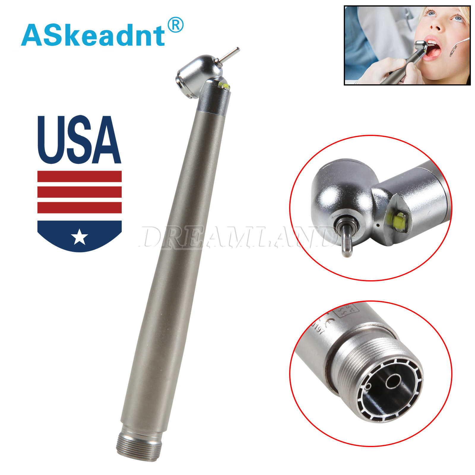 45° Surgical NSK PANA MAX Style Dental Pieza de mano alta velocidad 2Hole Borden