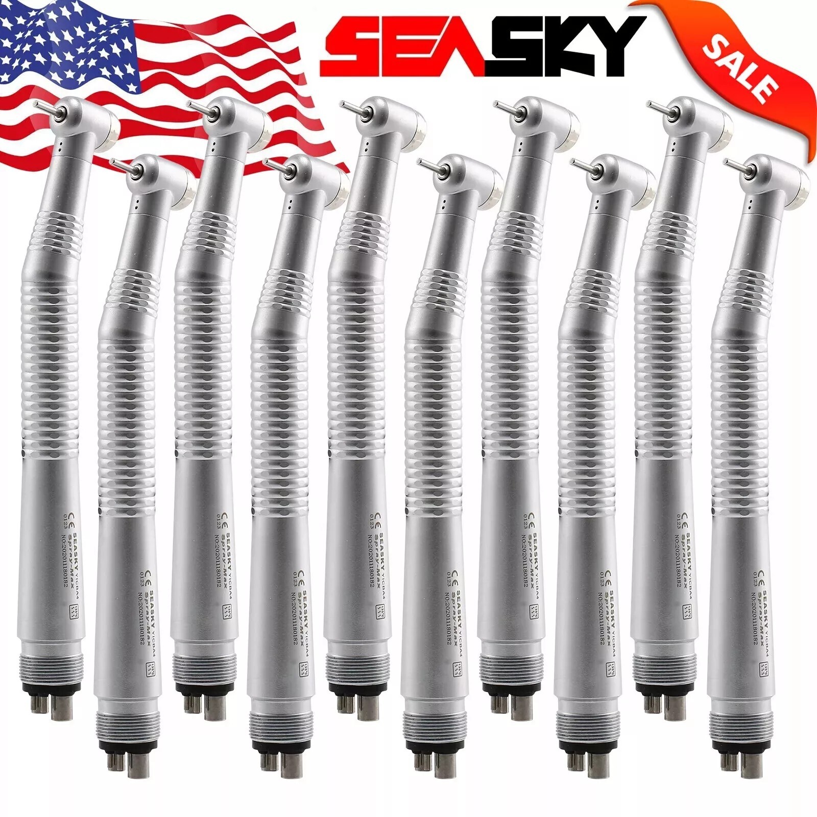 10 Pcs Dental High Speed Turbine Handpiece 4 Hole Fit NSK PANA MAX SEASKY-Y1BA4