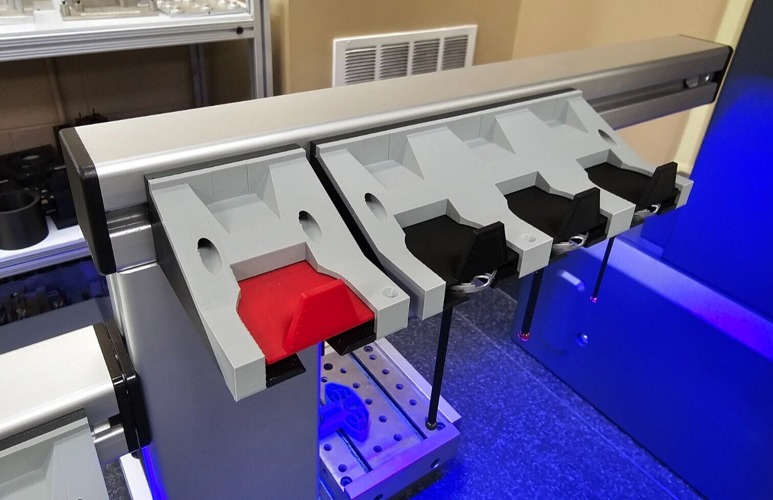 Improved 3 Stylus rack for Zeiss CMM VAST XXT TL1, TL2/TL4, TL3 adapter plates.