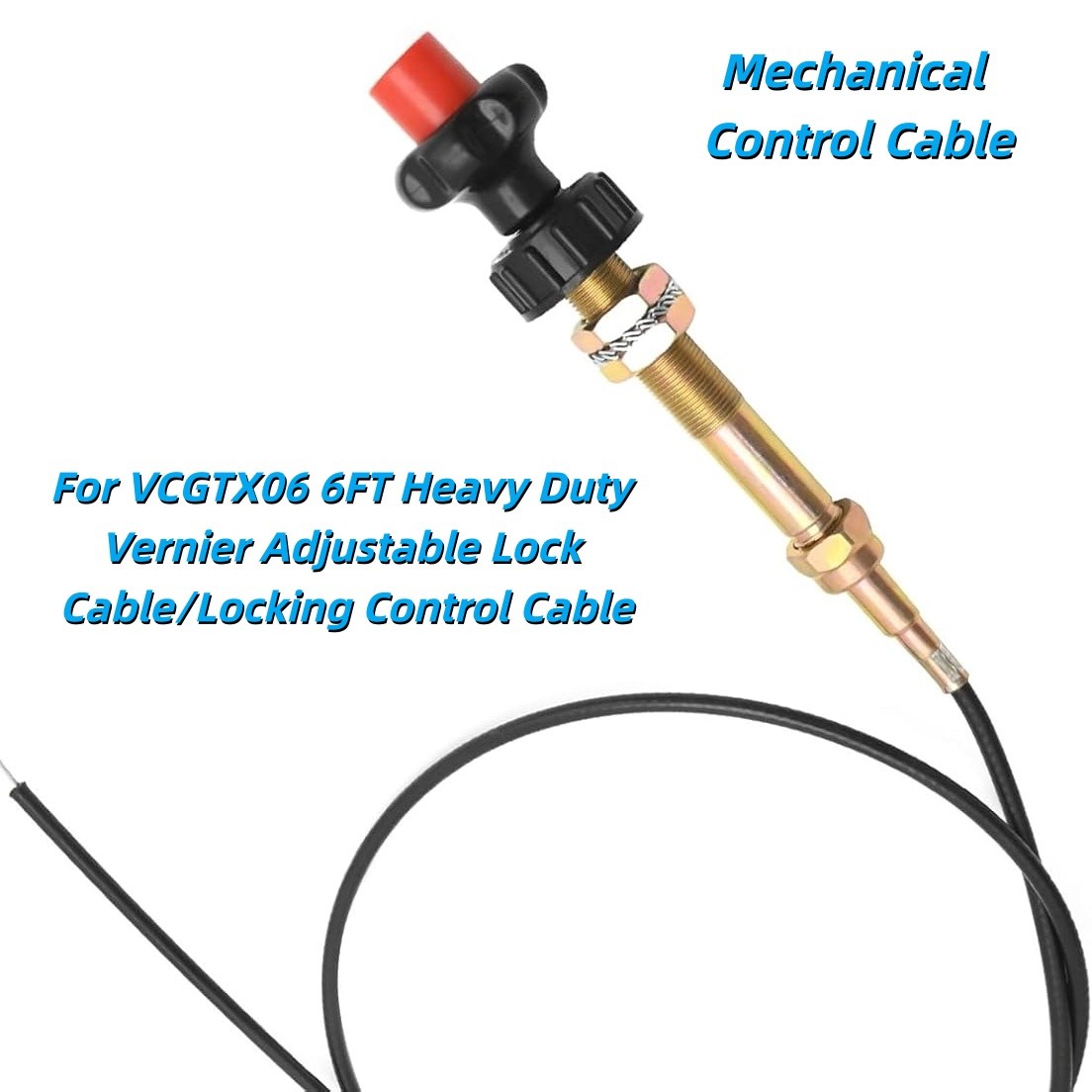 Heavy Duty Vernier Locking Throttle Cable 6FT Red Locking Adjustable For VCGTX06