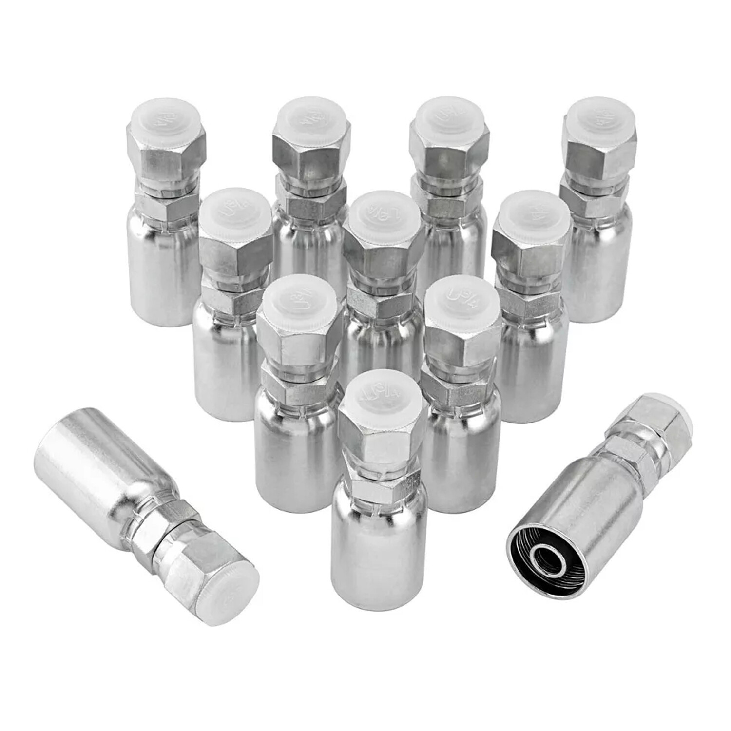 12-Pack 1/2″ Hydraulic Hose End Fittings: 1/2″ I.D. Hose x 1/2″ JIC 37 ° Female
