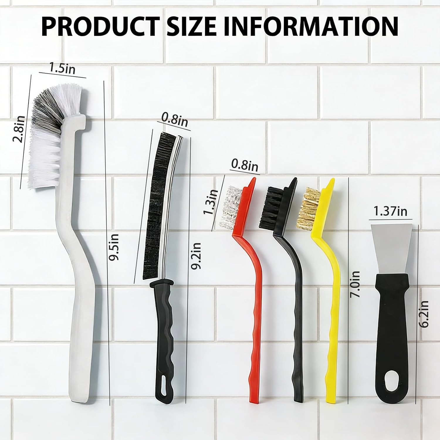 12 Pack Crevice Cleaning Brush Set Hard Bristle Gap Cleaning Tool