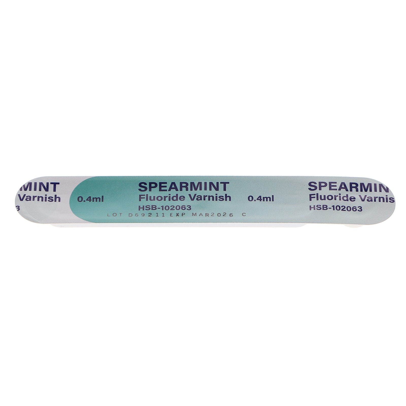 House Brand Dentistry 102063 Dental Fluoride Varnish Spearmint 50/Pk 0.40 mL