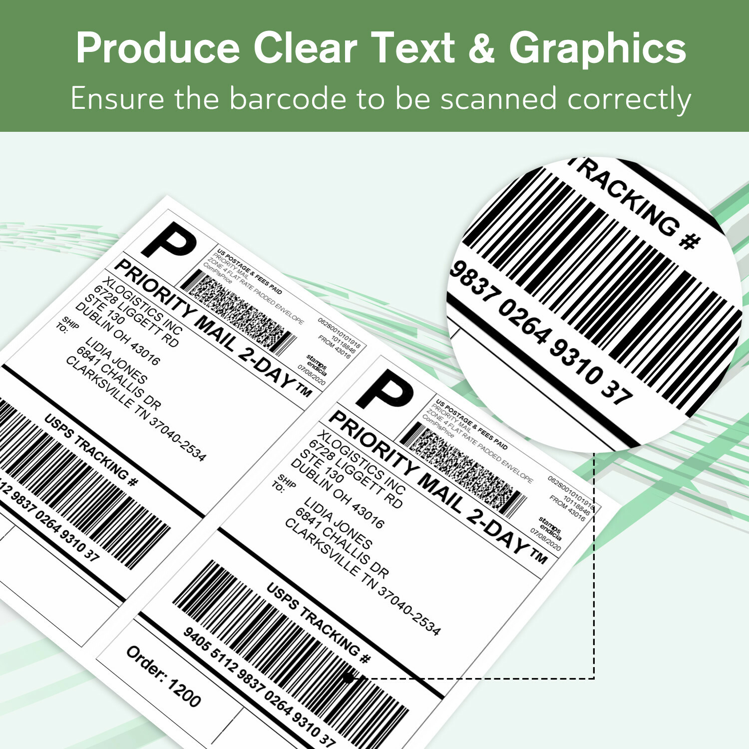110 Sheets 220 Premium Half Sheet Shipping Labels 200+20 8.5×5.5 2 Per Sheet