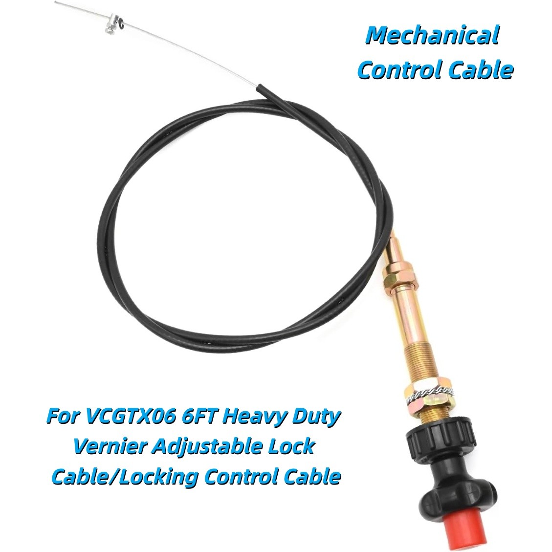 Heavy Duty Vernier Locking Throttle Cable 6FT Red Locking Adjustable For VCGTX06
