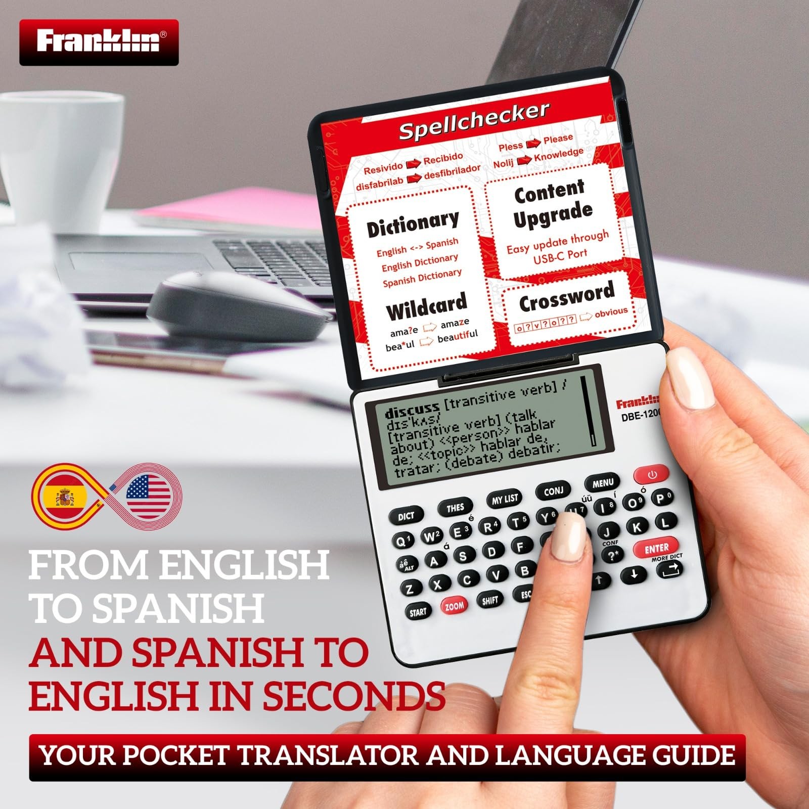 Franklin DBE-1200 English-Spanish Bilingual Electronic Dictionary & Translator