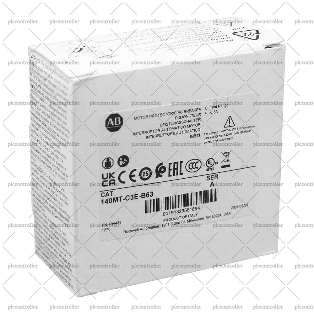 New Allen Bradley 140MT-C3E-B63 MPCB Standard Magnetic Trip (Fixed at 14 x le)