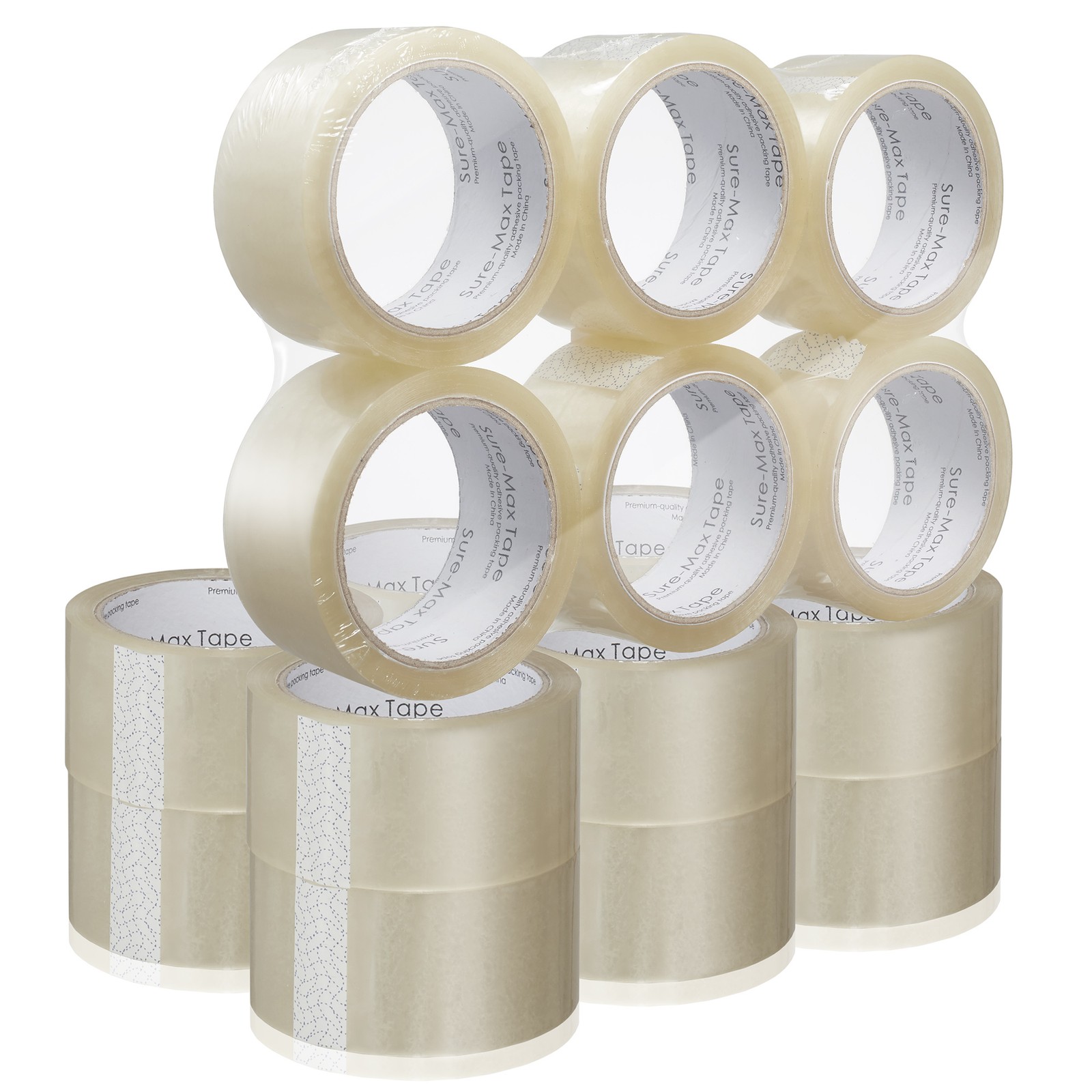 18 Rolls Carton Sealing Clear Packing Tape Box Shipping – 2 mil 2″ x 55 Yards