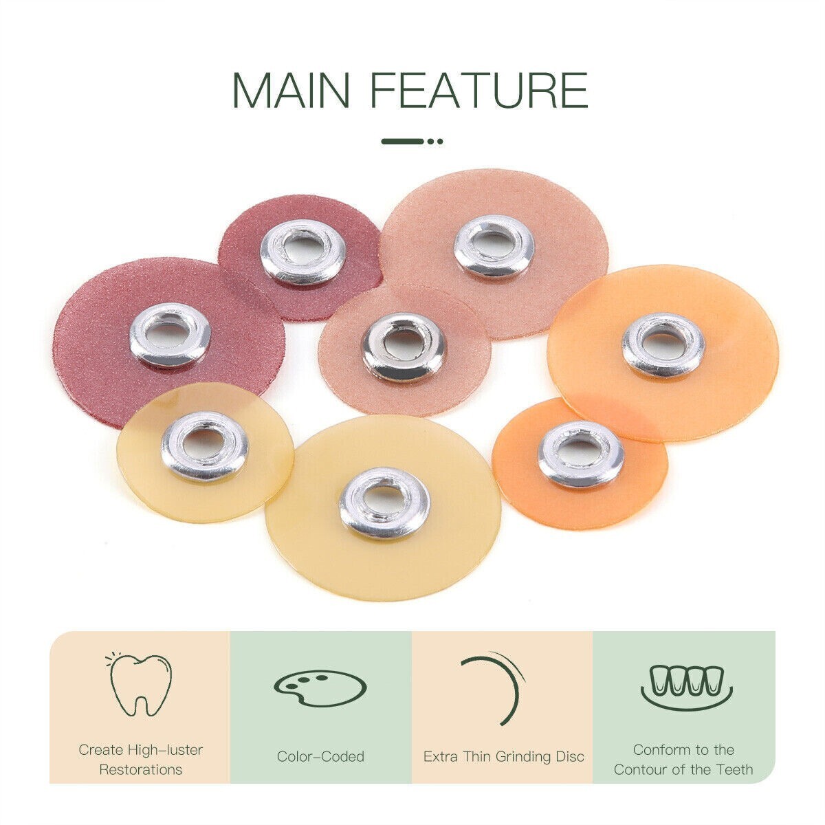 5Packs Dental SOFLEX Coarse Composite Finishing Polishing Discs 9.5mm