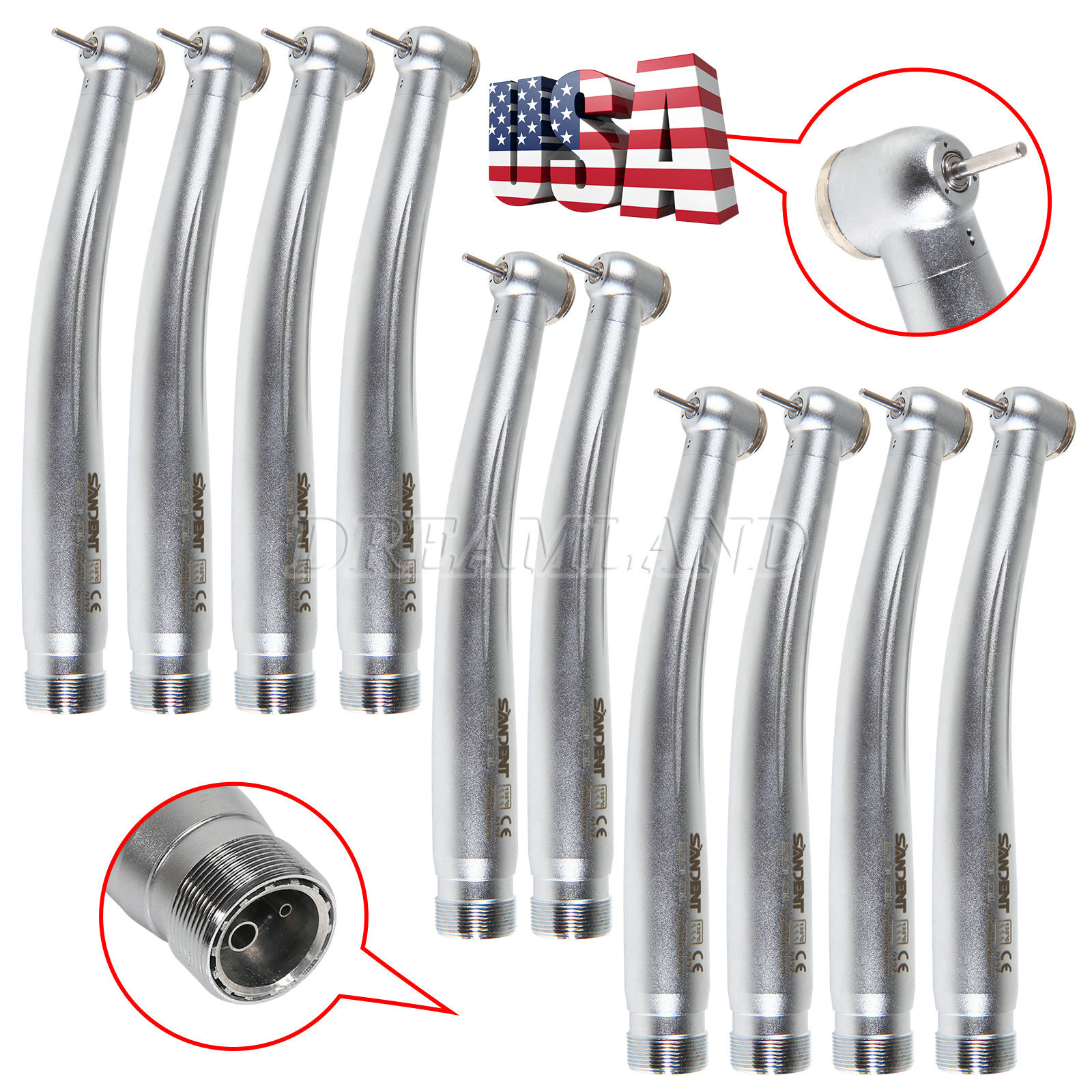 10x Turbina NSK PANA MAX Style Dental High Speed Handpiece Push 2 Hole Borden
