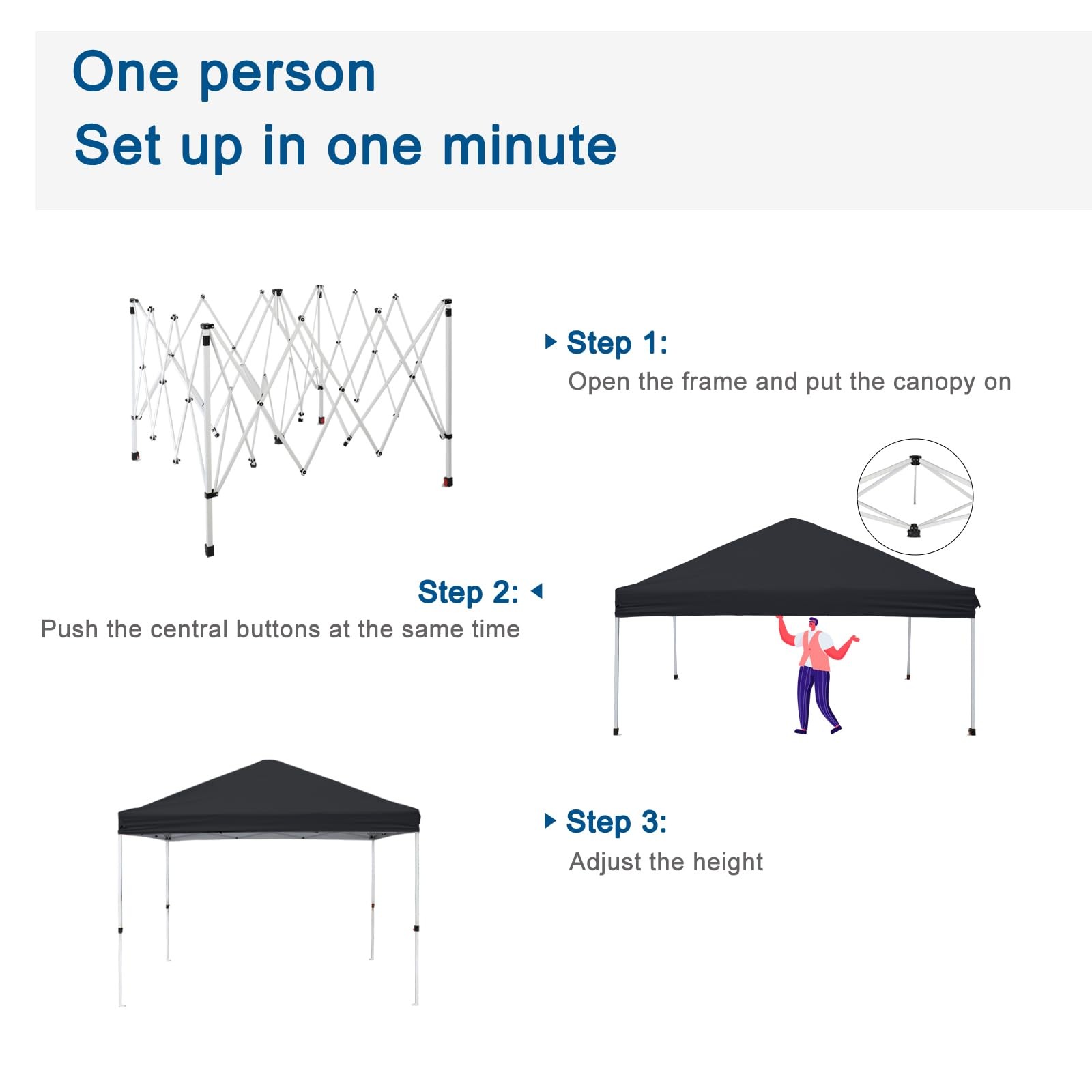 Vingli 10X10 Pop Up Canopy Tent Sandbags Rolling Bag Portable Instant Party