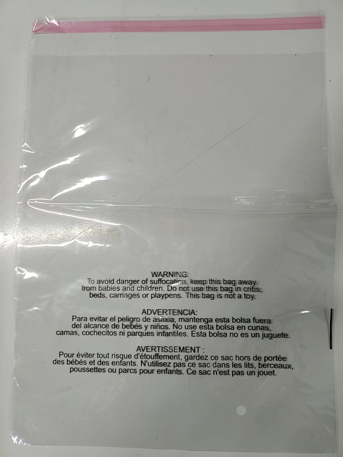 100-1000Pack Suffocation Warning Clear Poly Bags Self Adhesive for Shirt Apparel
