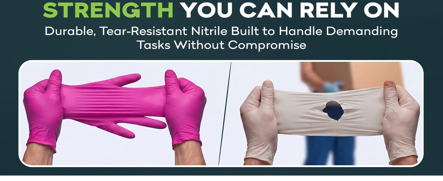 Fuchsia Hot Pink Nitrile Disposable Gloves -3 Mil Medical Exam Nitrile Gloves