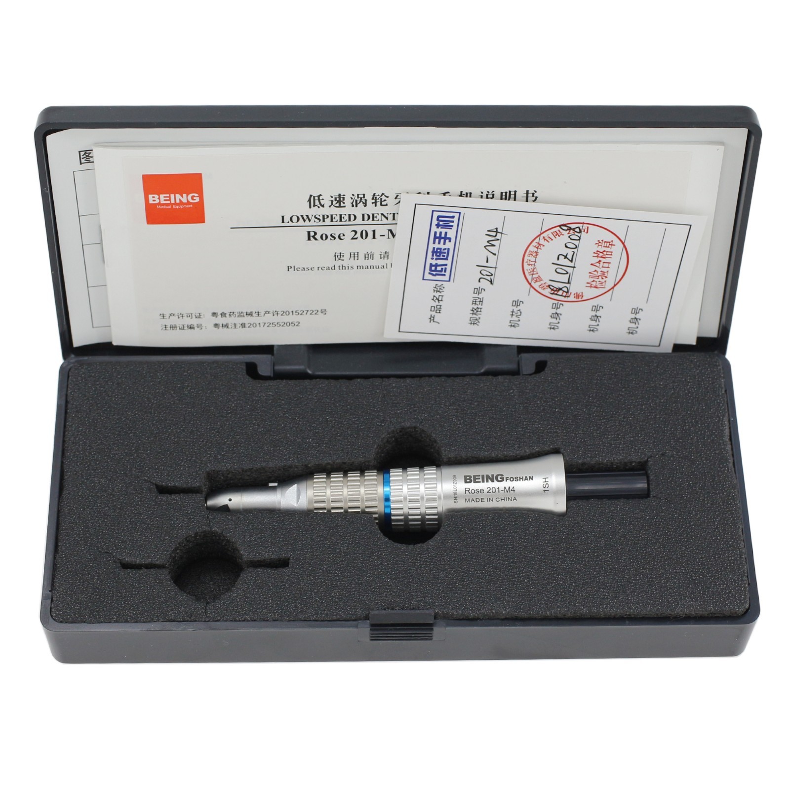BEING Dental Contra Angle Straight Handpiece Air Motor 4 Holes Low Speed NSK EC