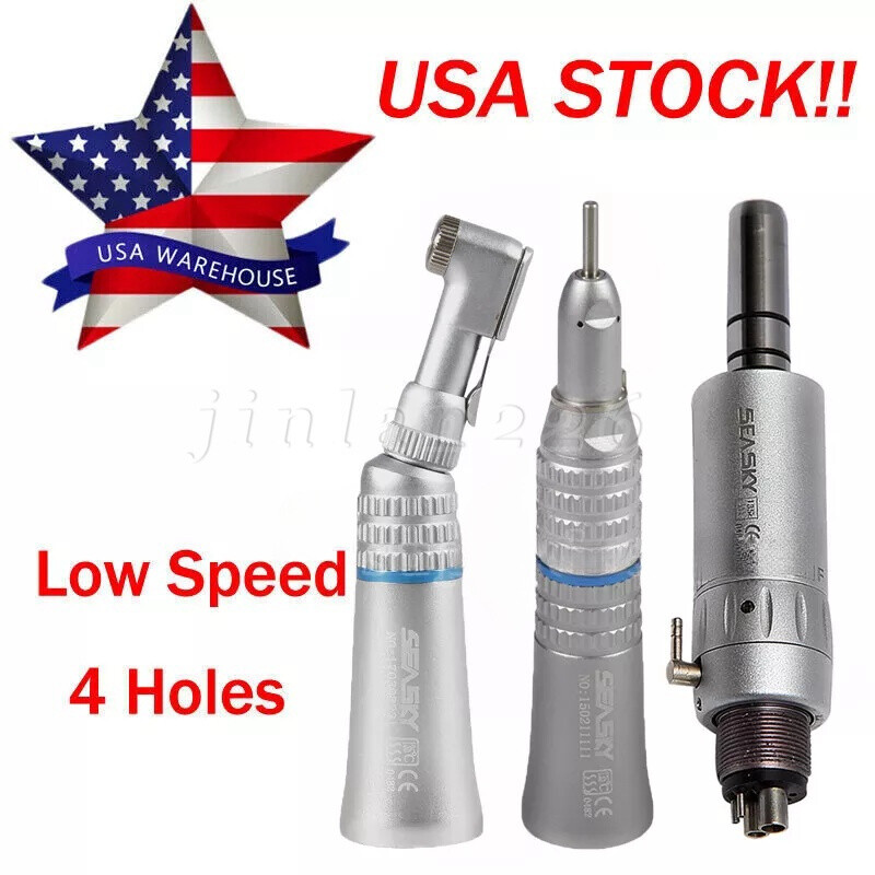 Dental Low Slow Speed Handpiece E-type Contra Angle Micro Air Motor 2/4 Hole 1:1