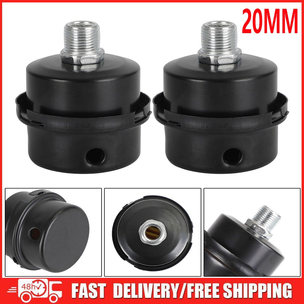 2x Filter Metal Air Compressor Intake Filter Noise Muffler Silencer 1/2″ 20Mm
