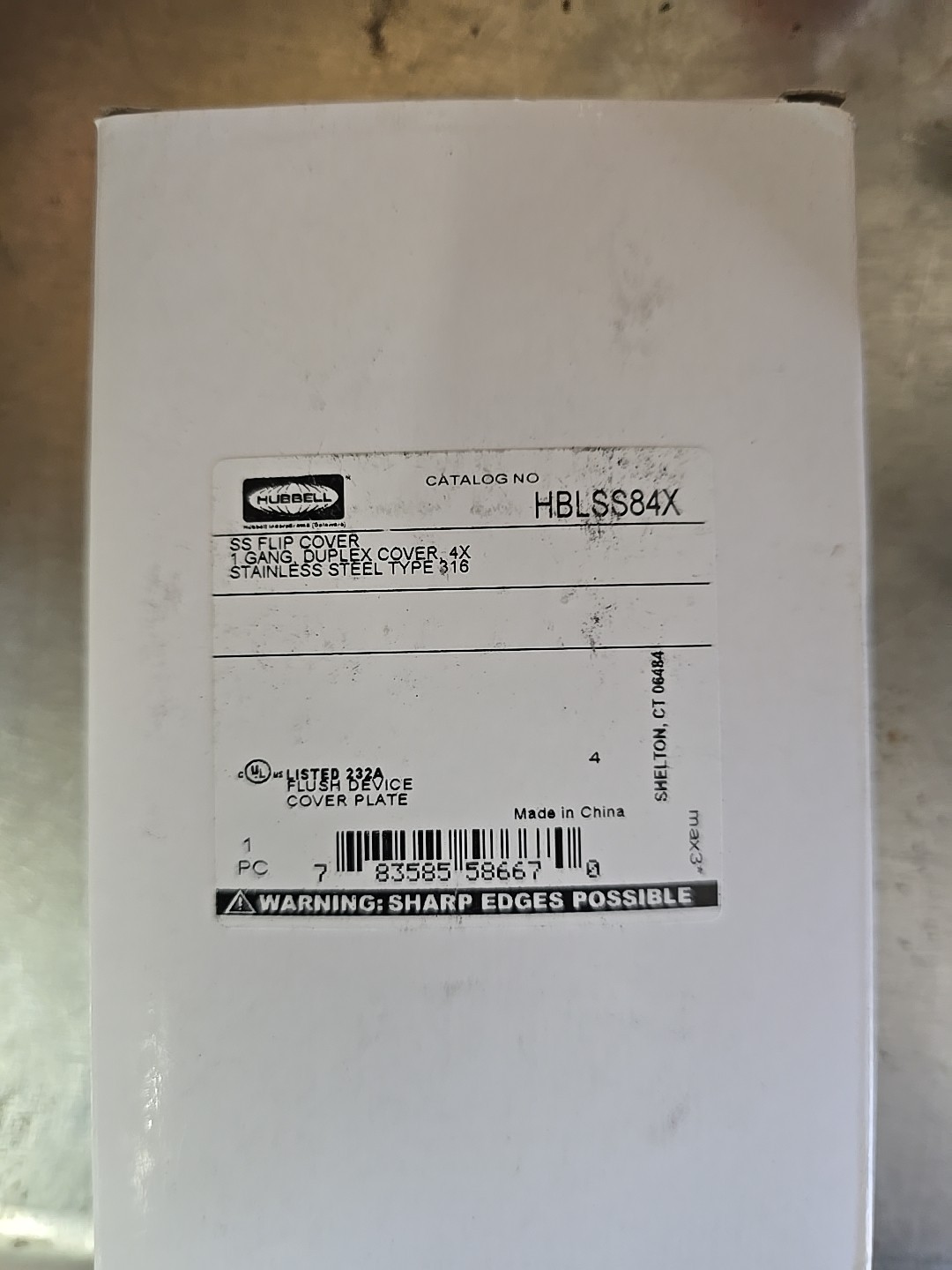 Hubbell HBLSS84X 2 Outlet Opening Silver Stainless Steel Weatherproof Wall Plate