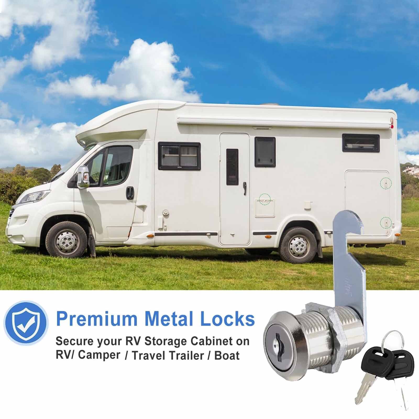 10 Packs Cabinet Locks Tubular Cam Lock for RV Camper Cabinet Toolbox Alike Key