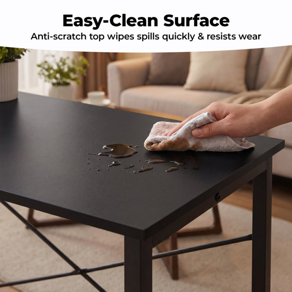 Modern Simple Black Office Desk For Home Bedroom Apartment Workstation