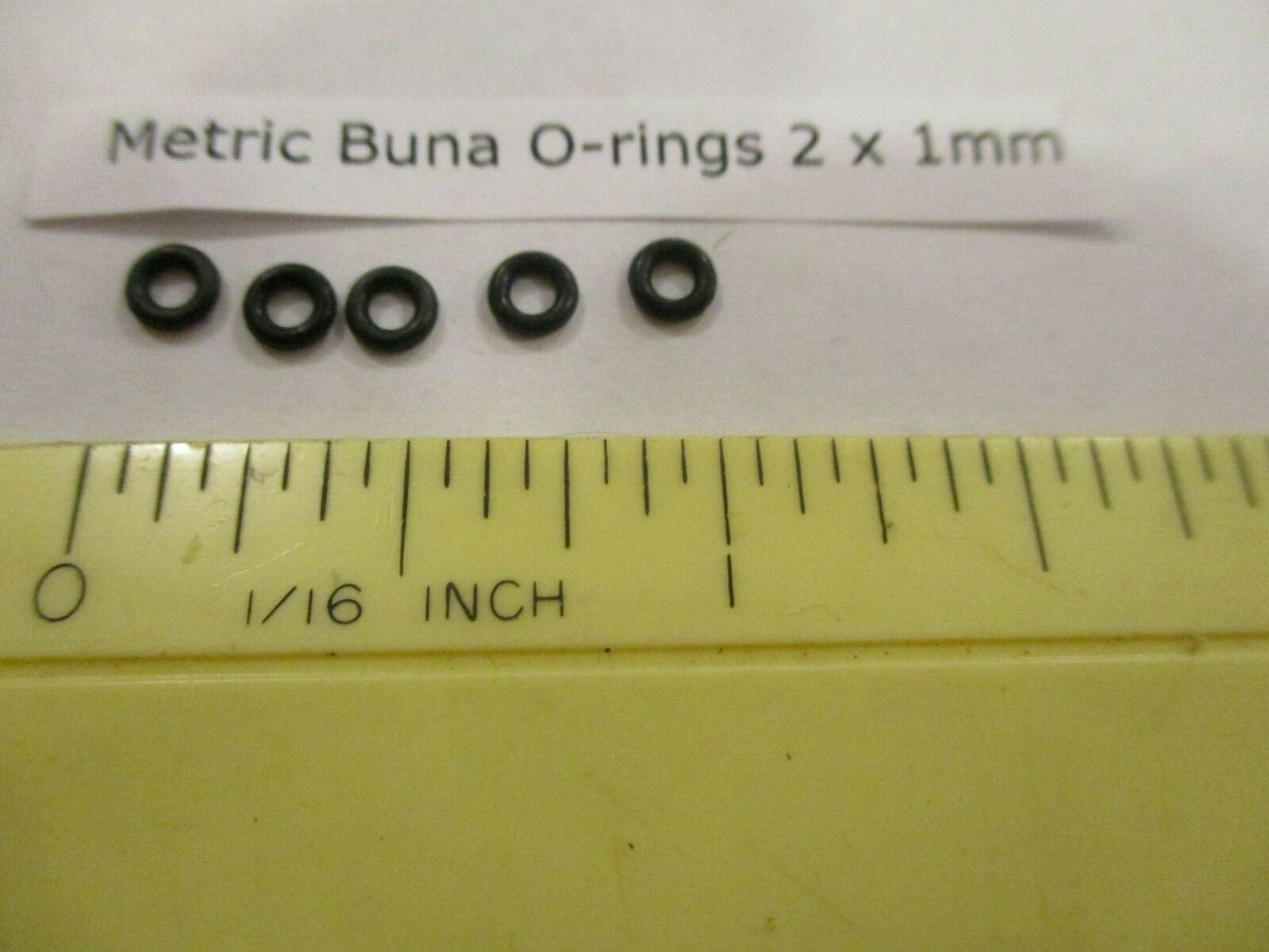 2mm ID x 4mm OD x 1mm thick O-ring. Buna-70. Quan 5..