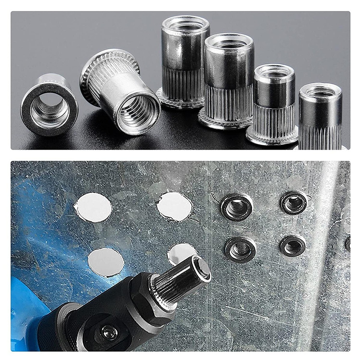 150~615X Stainless Steel Rivet Nut Kit Metric Rivnuts Nutsert Assorted M3-M8 Set