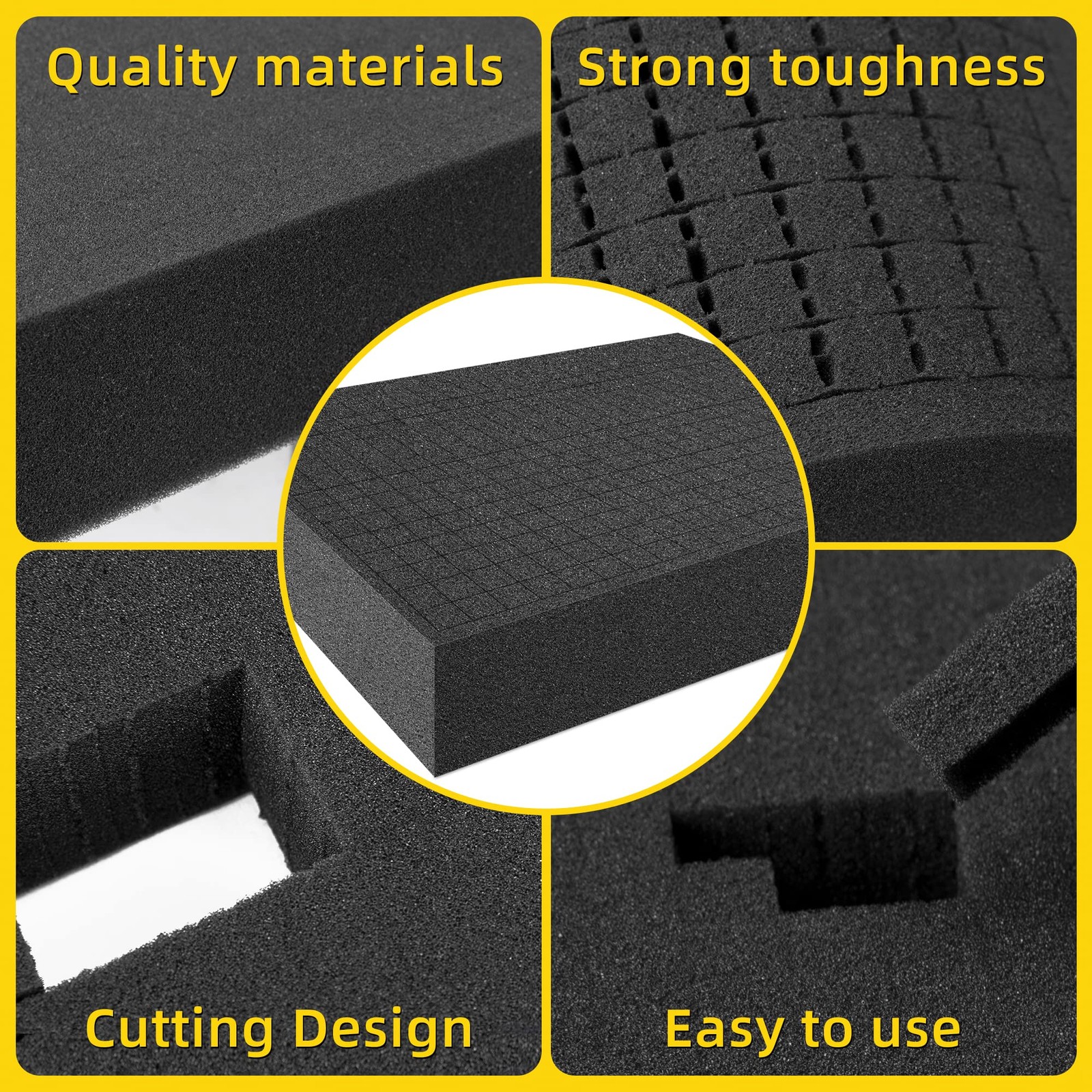 DECOHS 4 PCS Pick Apart Foam Insert- 2 Size Pick and Pluck Foam- Pluck Pre Cube