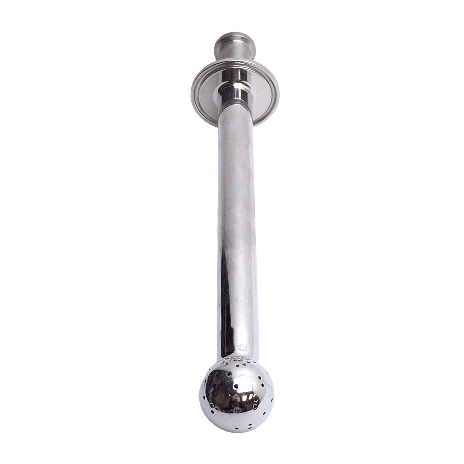 ISS Sanitary Supply Tube With Spray Ball 1/2in Tri-Clamp, 8.12in Internal Length