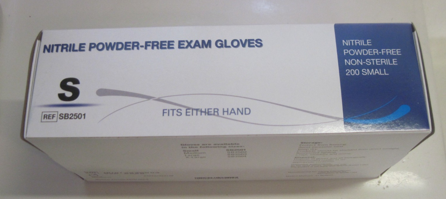 1 Box of 200 COUNT NITRILE MEDICAL EXAM GLOVES POWDER FREE Non Sterile SMALL NEW