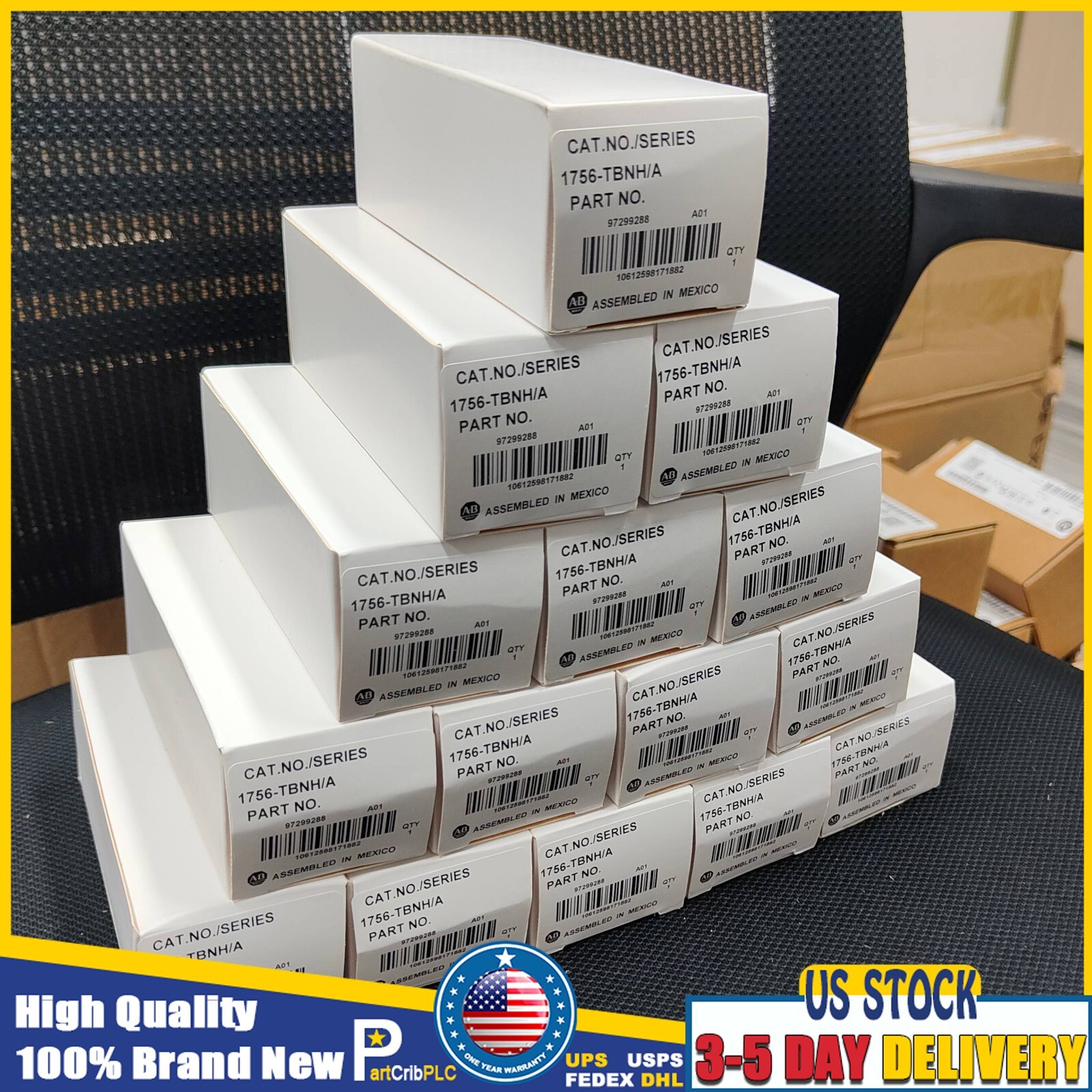 1x New Allen-Bradley 1756-TBNH ControlLogix 20 Pin Block US Stock Factory Sealed