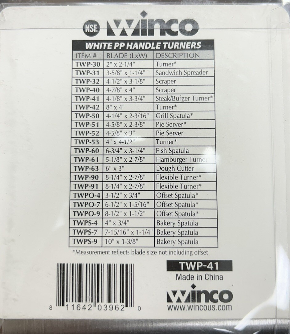 Winco TWP-41 4-1/8″ x 3-3/4″ Steak/Burger Turner / Heavy Duty / New