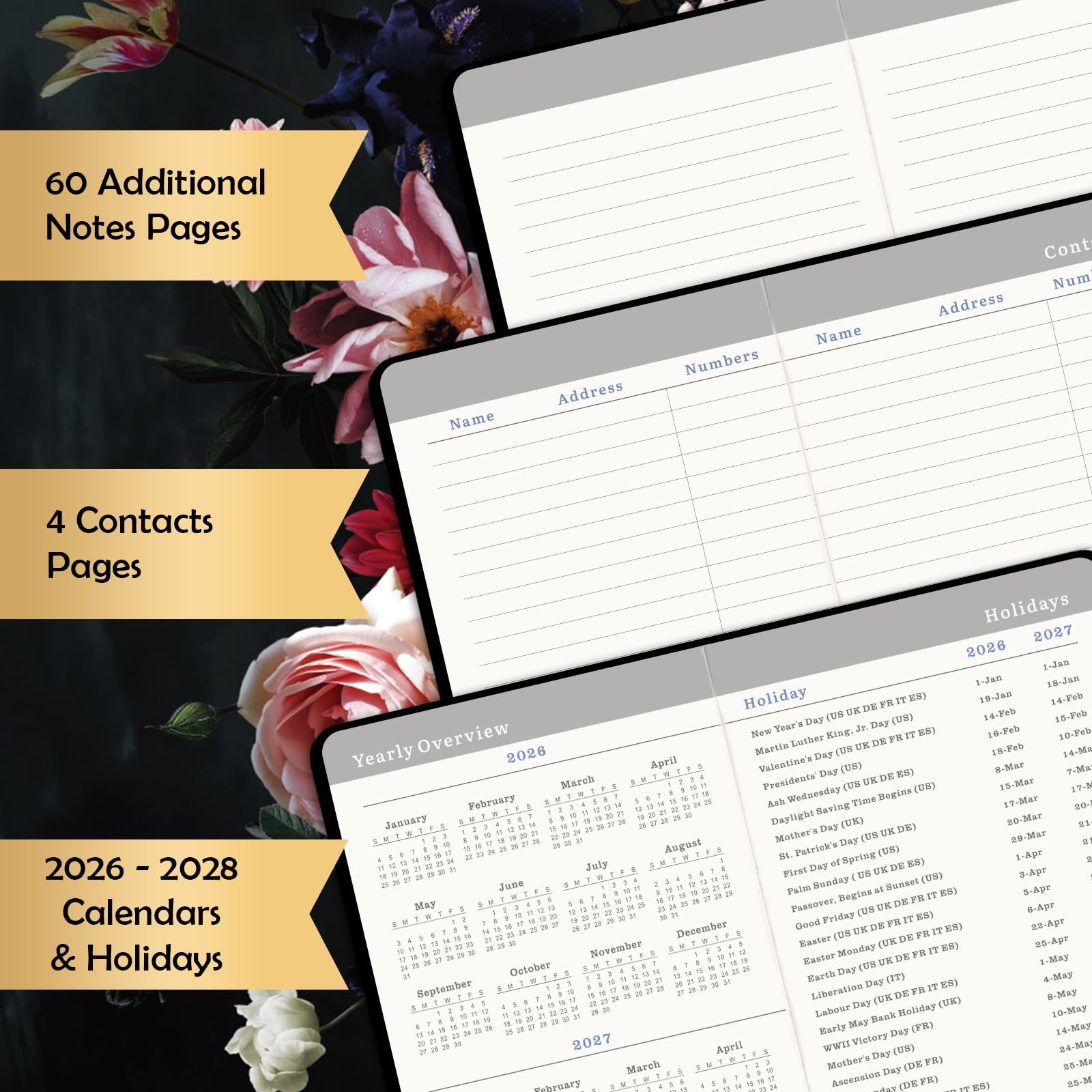 2026 2028 Pocket Planner 3 Year Monthly Calendar Organizer