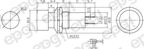SPST (MOMENTARY-ON) N/O BLACK PUSH BUTTON SWITCH ROUND 3A @ 125VAC#66-2407-5PK
