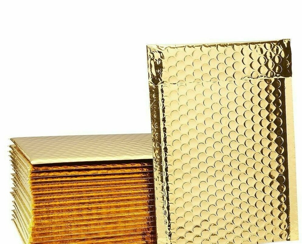 ANY SIZE Metallic GOLD Poly Bubble Mailers Envelopes shipping bags