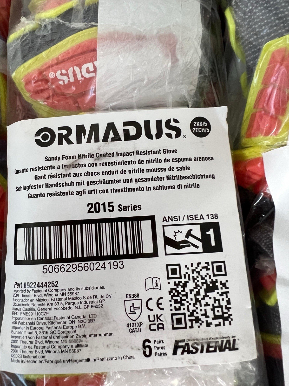set 18 Pairs Impact Resistant Mechanic Work Gloves Nitrile Coat Ormadus 2XS / 5