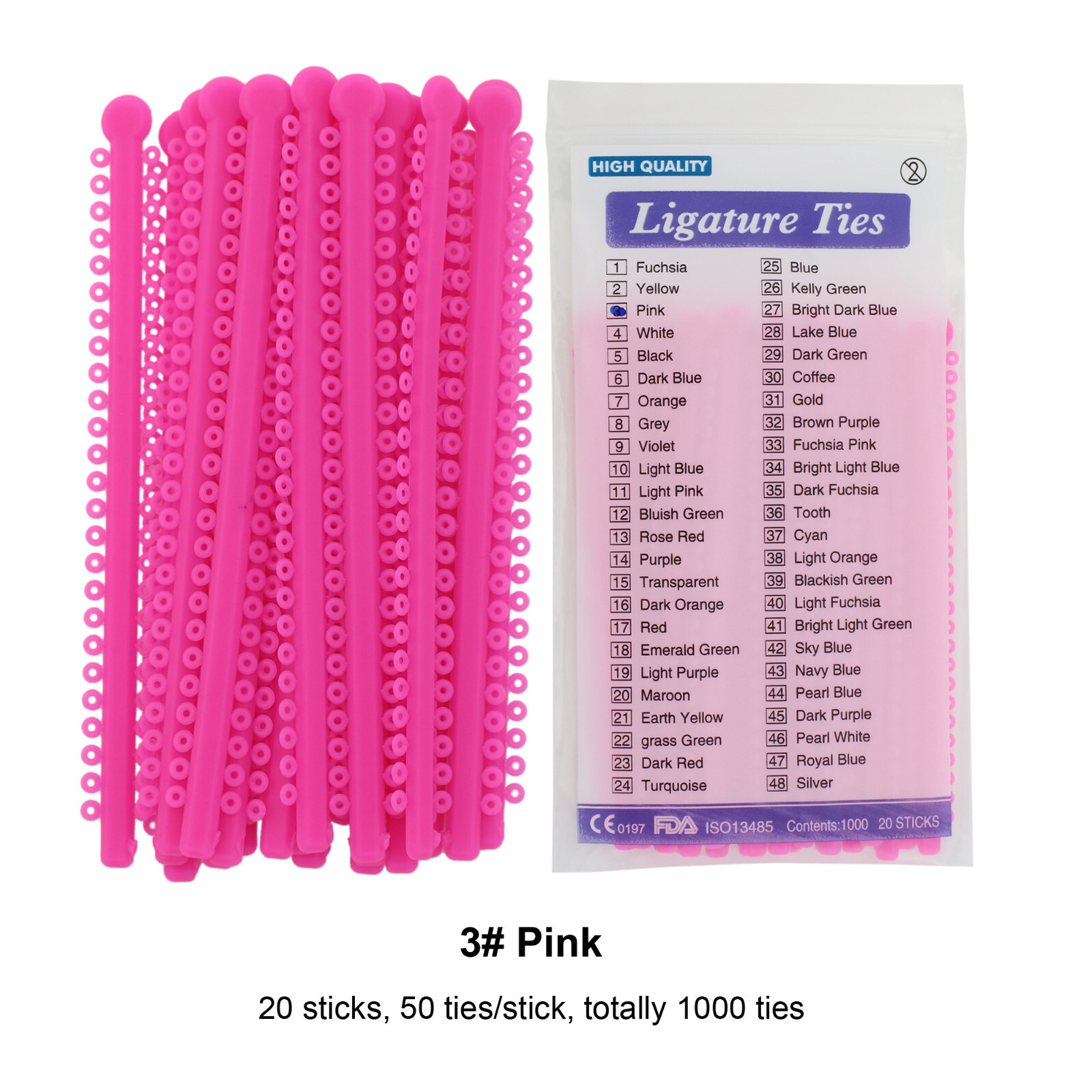 1000pcs Dental Orthodontic Ligature Ties Braces Elastic Rubber Ligas Ortodoncia
