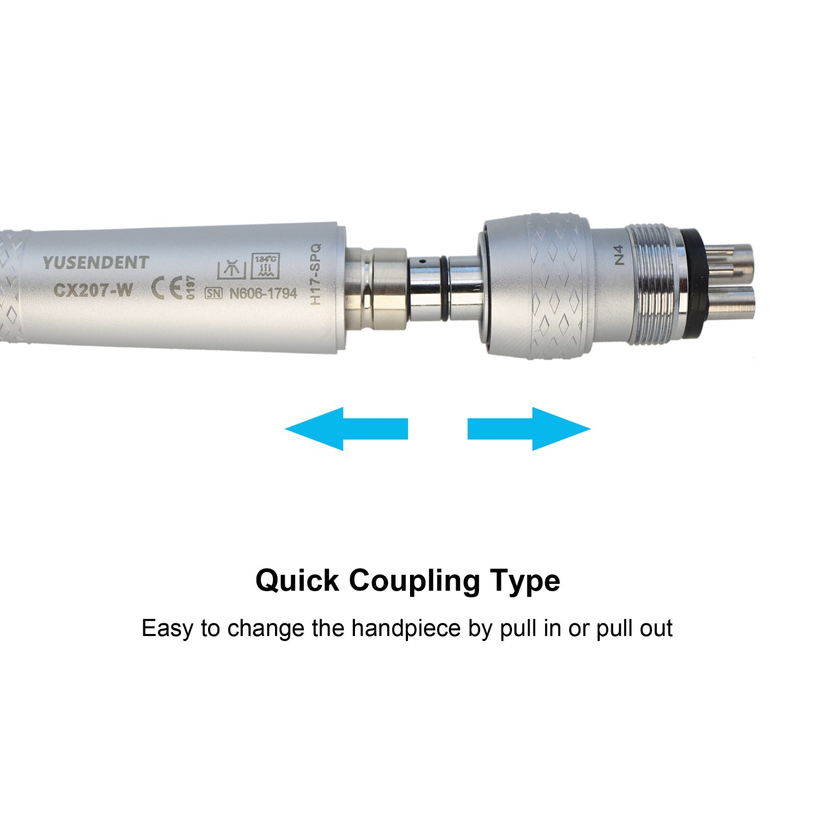 COXO Dental Turbine Handpiece 4 Hole High Speed CX207-W Sinol Quick Coupling M4