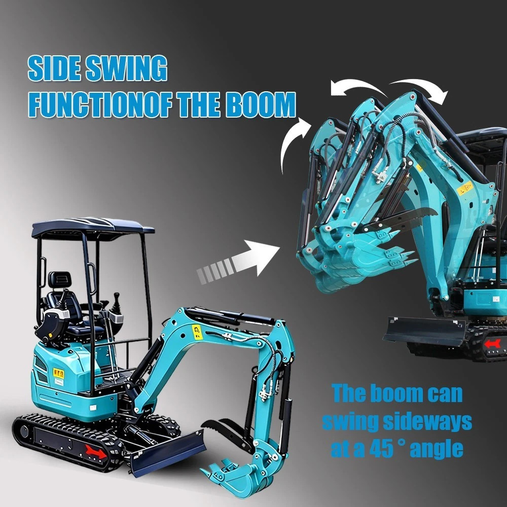 2.5Ton Mini Excavator Side Swing Digger Kubota D902 Diesel Engine+ 4 Attachments