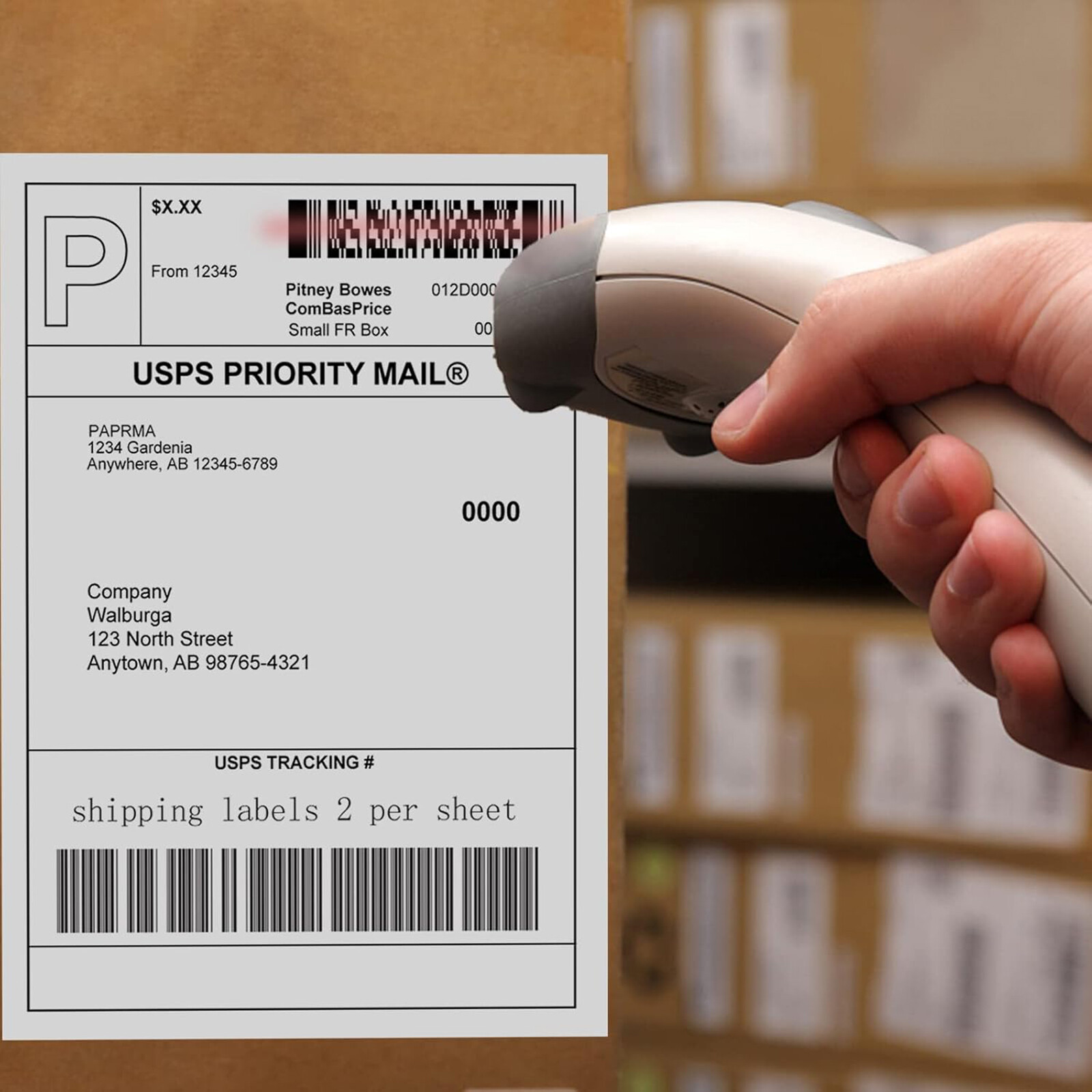50-1000 Premium 8.5″ X 5.5″ Half Sheet Shipping Labels Self Adhesive 2 Per Sheet