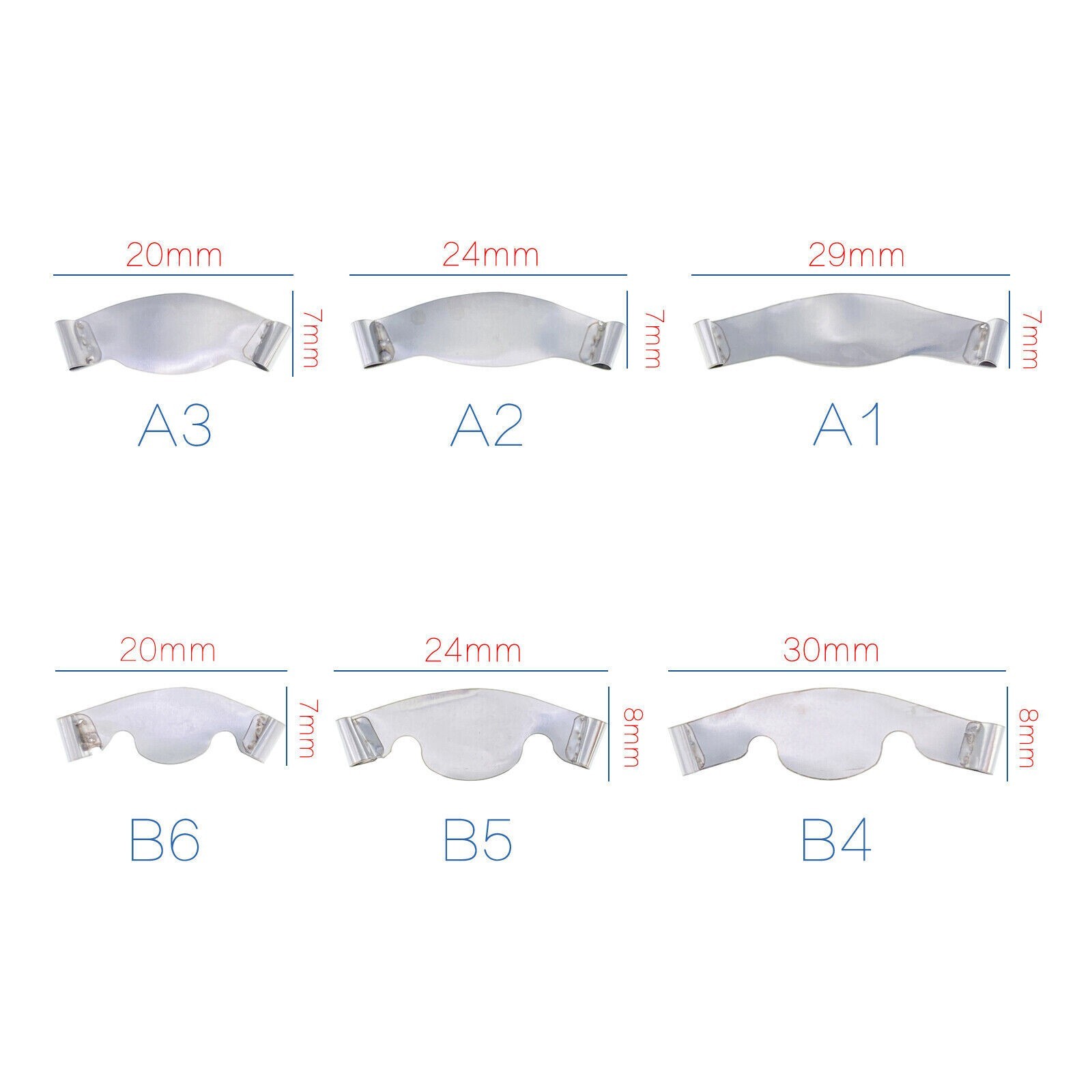20Pcs/Pack Dental Saddle Contoured Metal Matrices Matrix Band A/B 6 Types