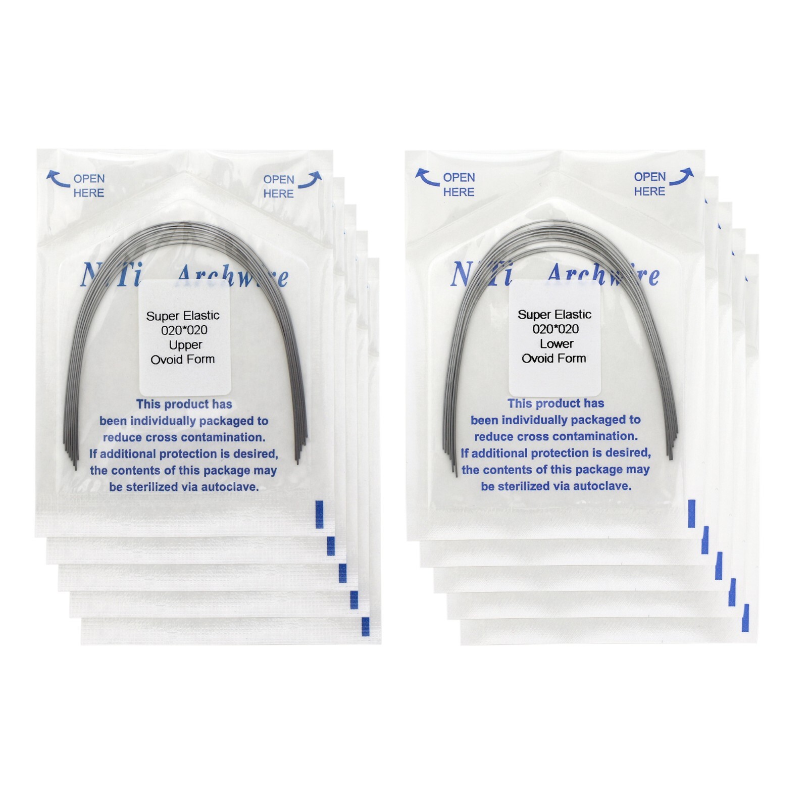 100pcs Dental Orthodontic Arch Wire Niti Stainless Steel Round Rectangular Ovoid