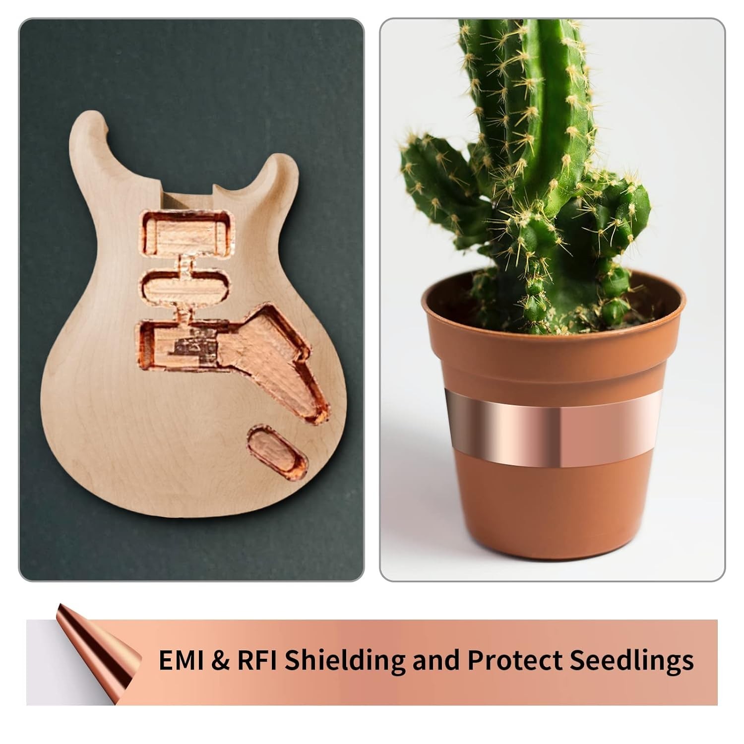 Copper Foil Tape with Conductive Adhesive for Guitar & EMI Shielding (2 x 33)