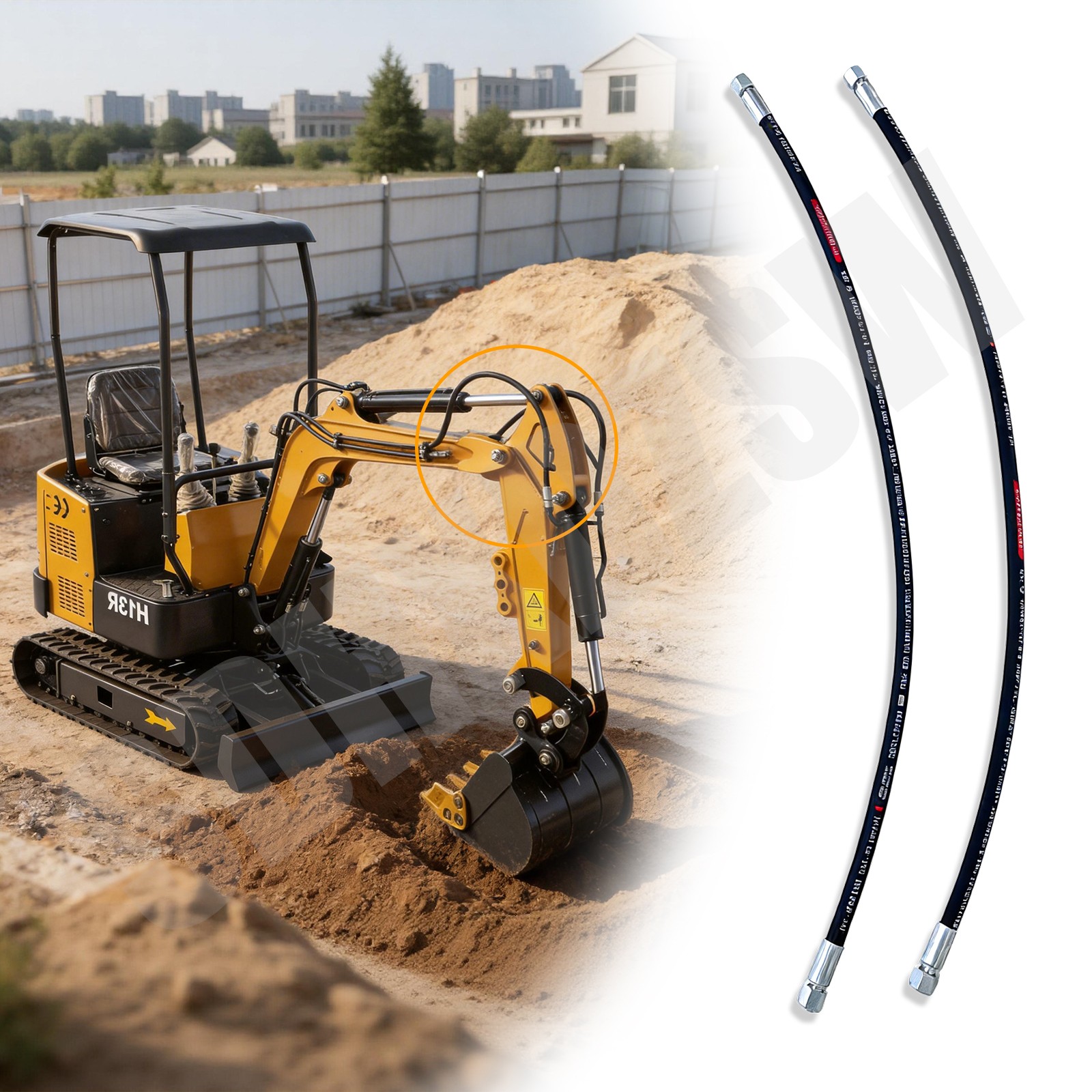 AGT Miva China Mini Excavator M14x1.5x 36″ Hydraulic Hose New Both Ends Straight