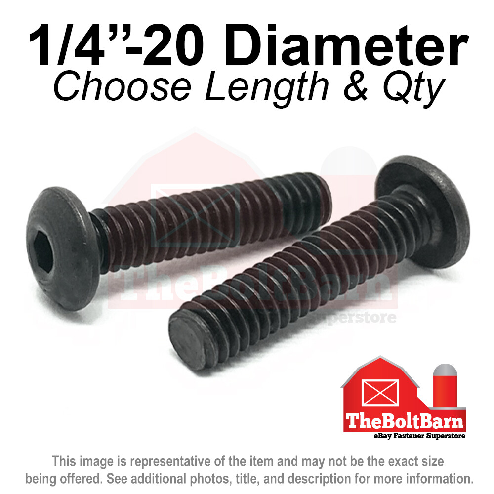 1/4″-20 Alloy Button Socket Head Cap Screws Bolts Black Oxide (Pick Size & Qty)