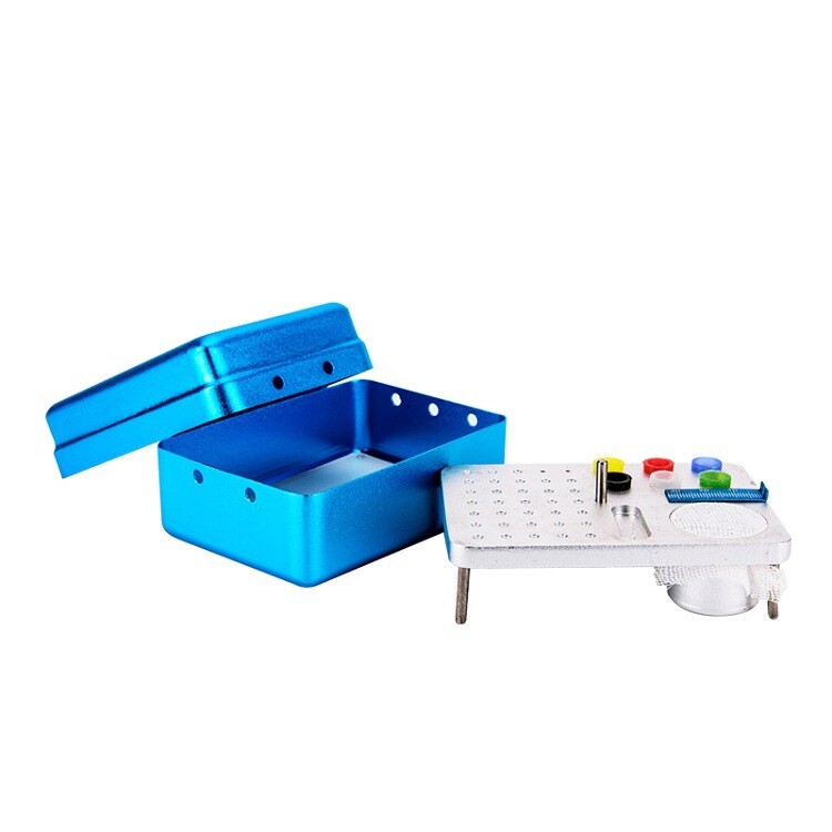 152 Holes Autoclave Dental Burs Cleaning Stand Bur Holder Organizer Box Block