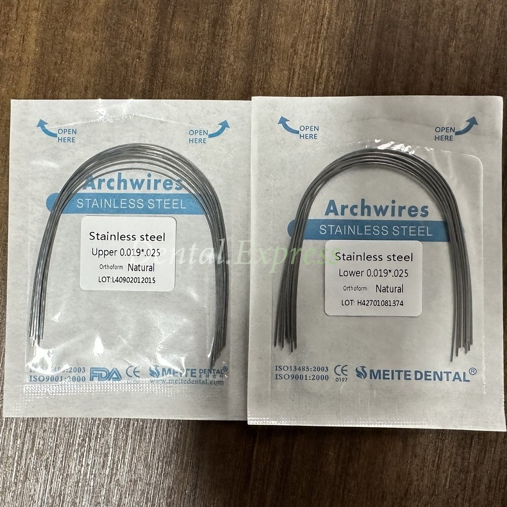 100Pc Ortho Dental Arch Wire S.S Natural Stainless Steel Wires Round Rectangular