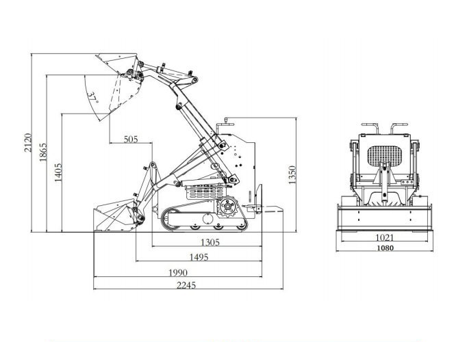 13.5HP Hydraulic Mini Skid Steer Loader Stand-on Track Gas Guided Drive Garden